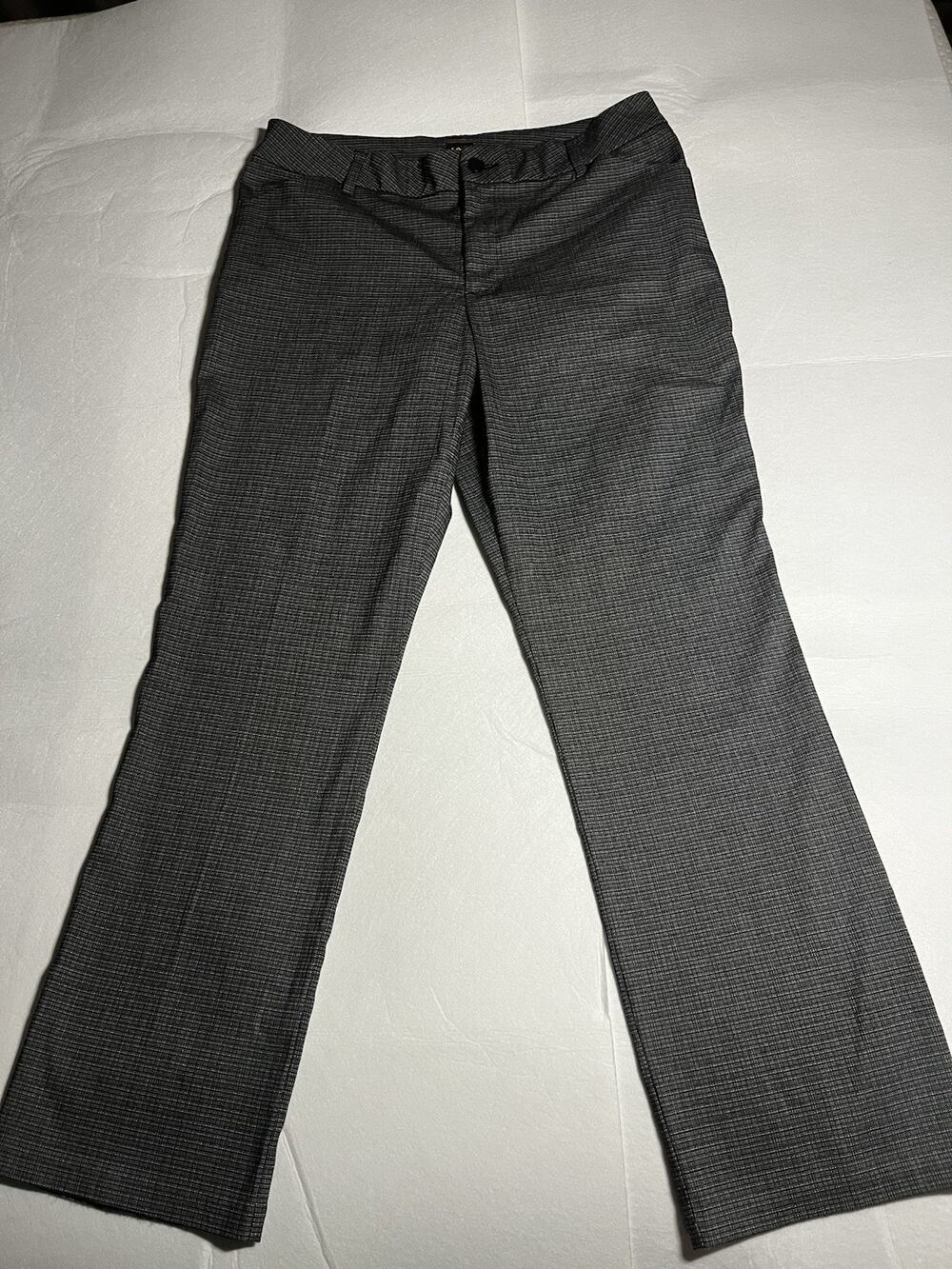 Lee Womens Size 12 Gray Plaid Dress Pants Career Work Trousers 17x31